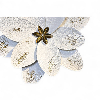 White Lotus Metallic Wall Art