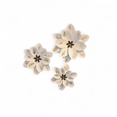 White Lotus Metallic Wall Art