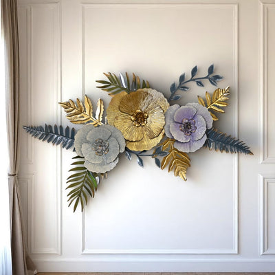 Multi Floral Metal Wall Art
