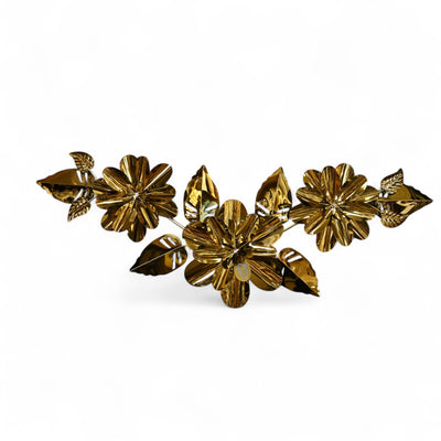 SS Floral Golden Metal Wall Motive