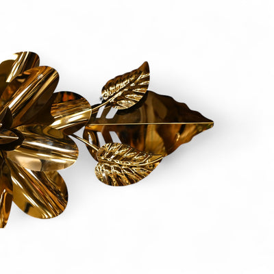 SS Floral Golden Metal Wall Motive
