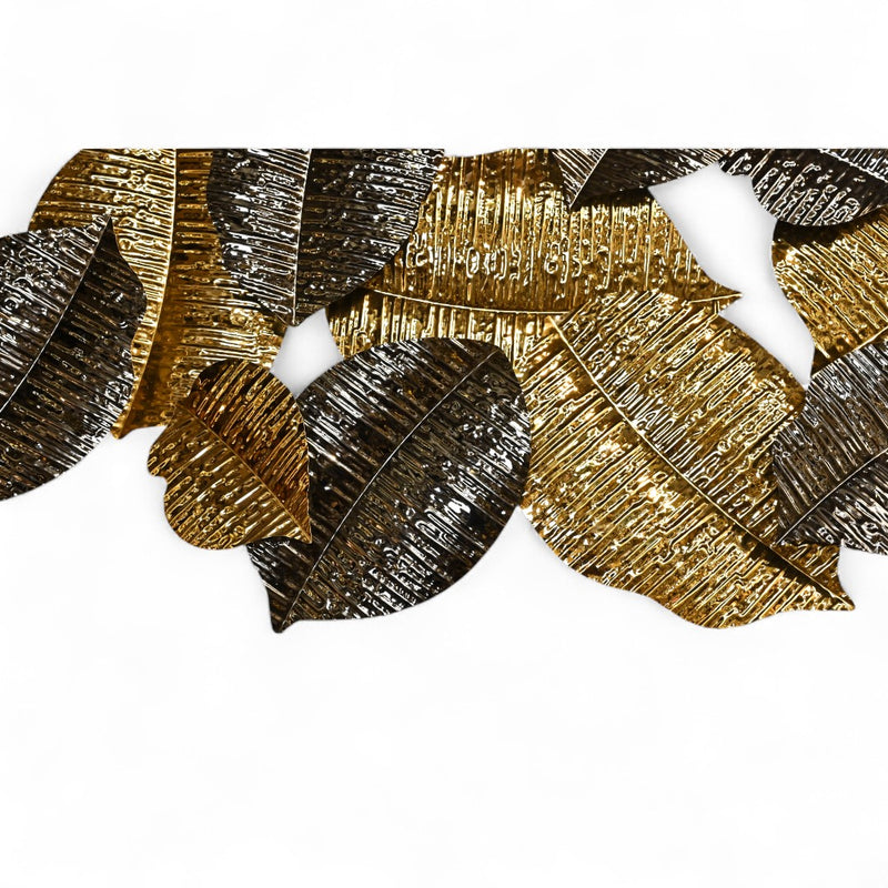 Golden and Black Leaf Wall Motive