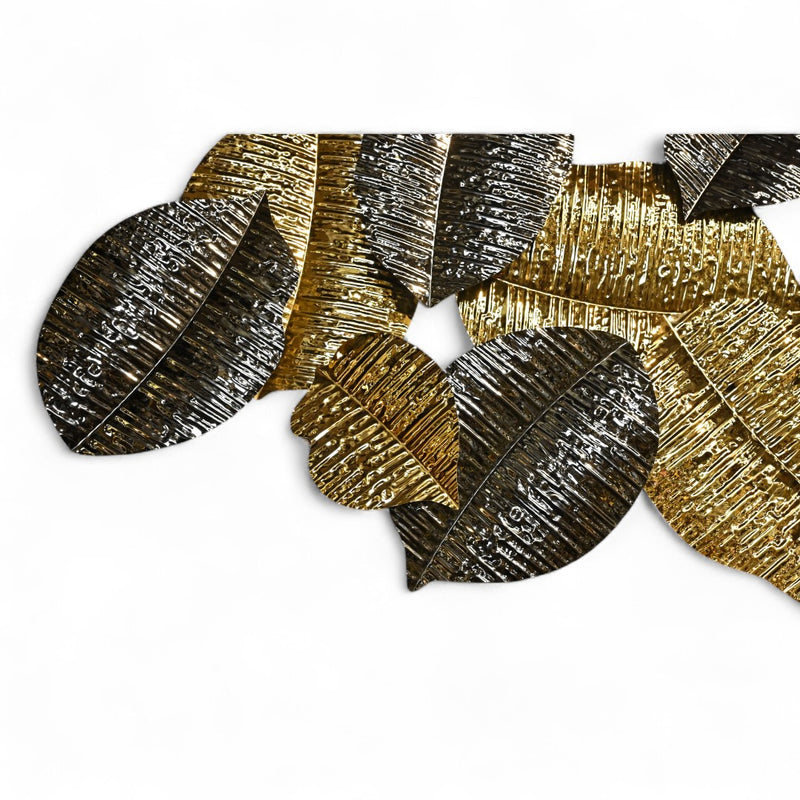Golden and Black Leaf Wall Motive