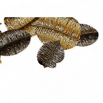 Golden and Black Leaf Wall Motive