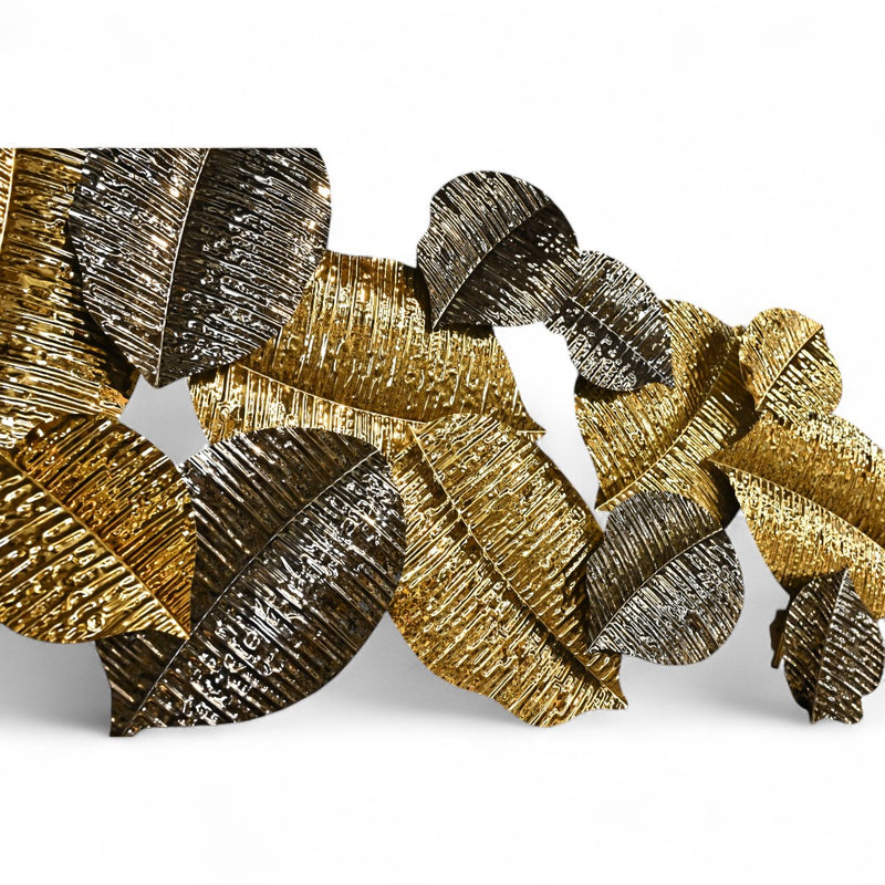 Golden and Black Leaf Wall Motive