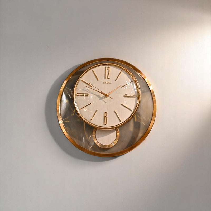 Gold White Harmony Wall Clock