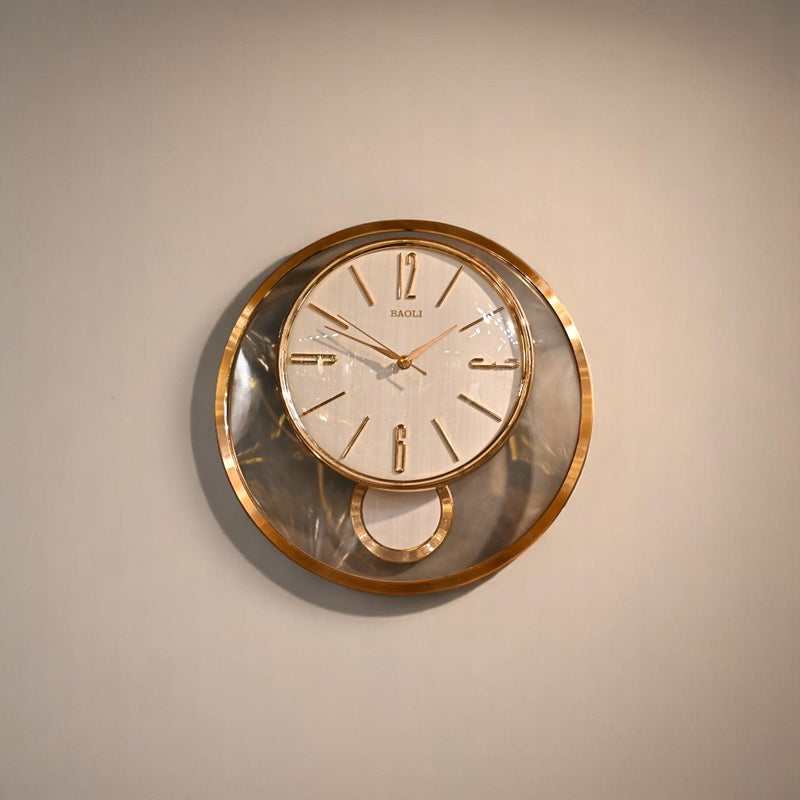 Gold White Harmony Wall Clock