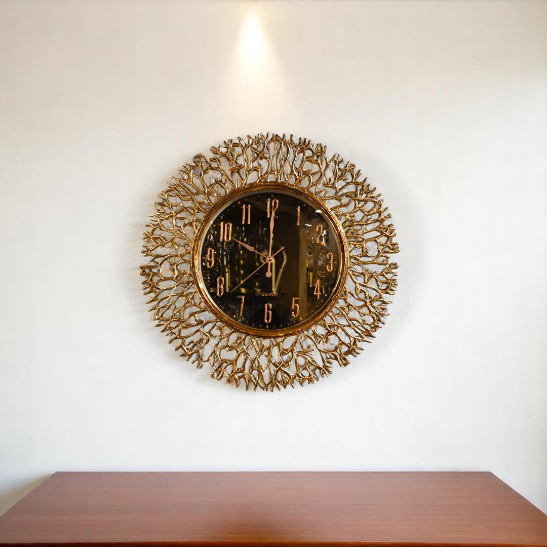 Regal Flora Bronze Wall Clock – Interior Square