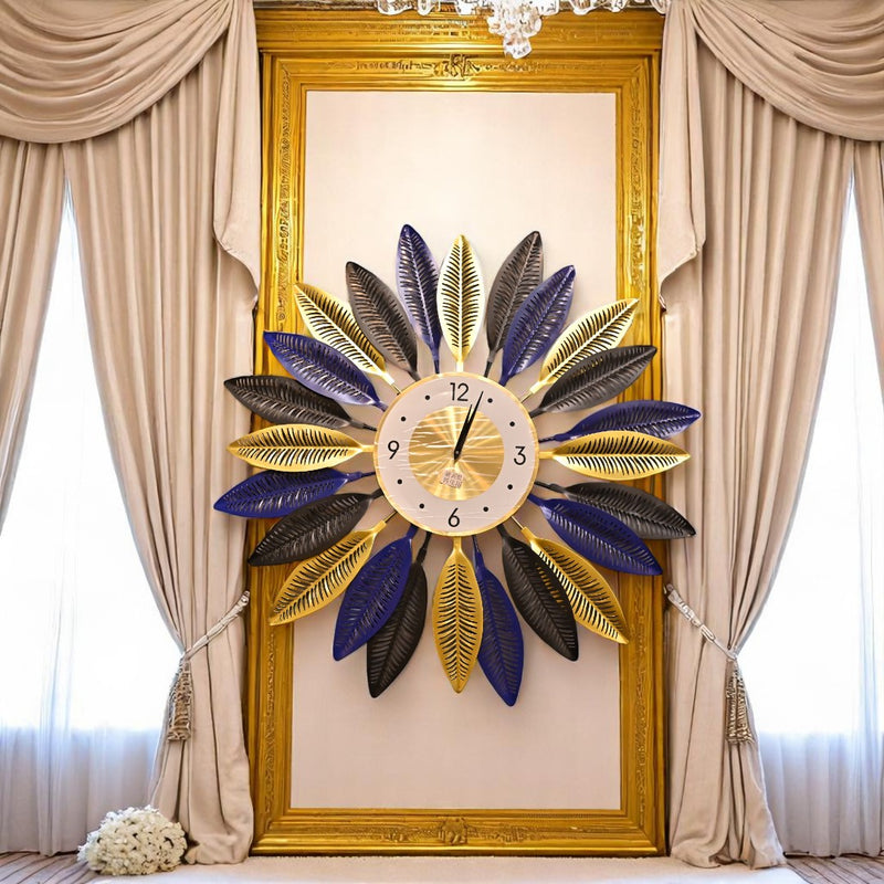 Elegant Floral and Foliage Detailing Wall Clock