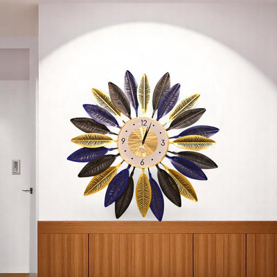 Elegant Floral and Foliage Detailing Wall Clock