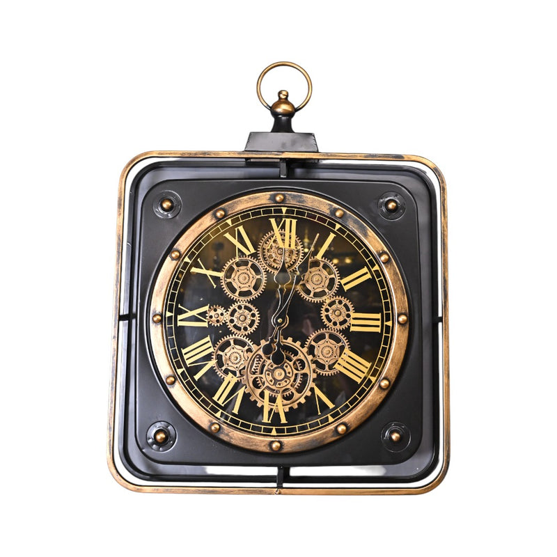 Chrono Square Geared Wall Clock