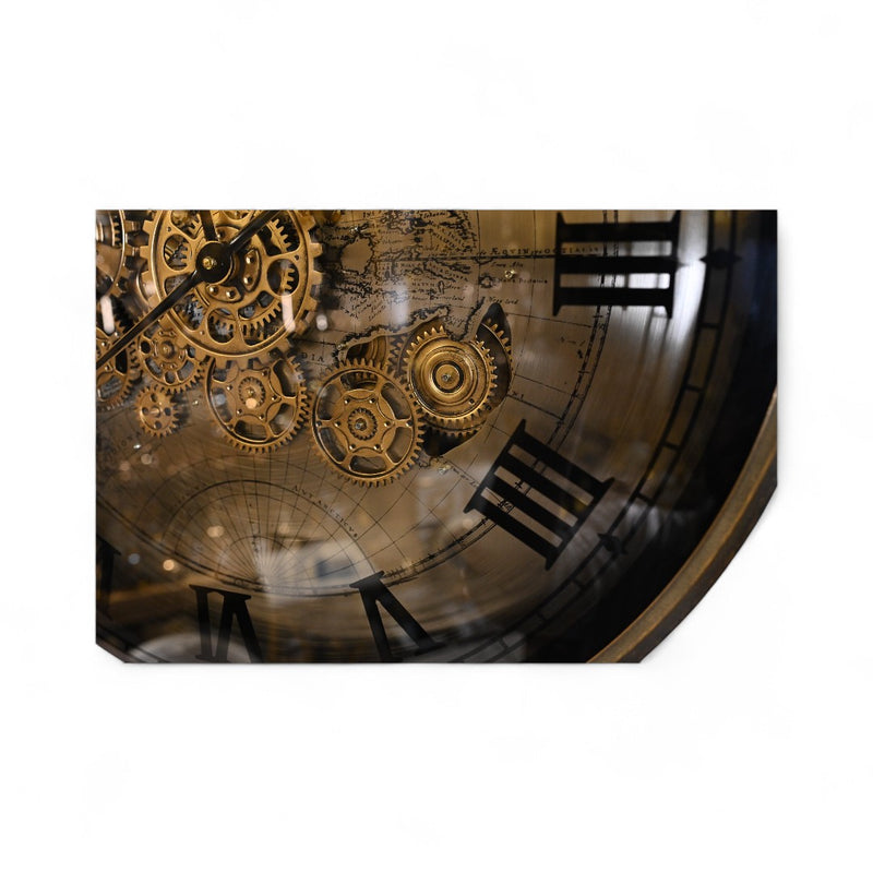 Roland Round Industrial Moving Cogs Wall Clock