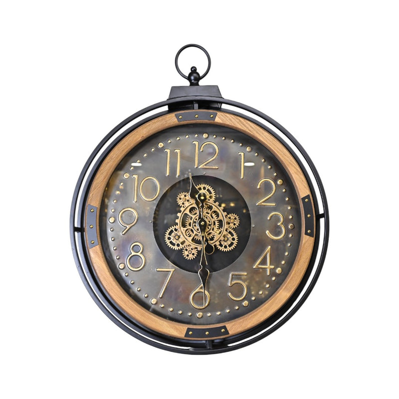 European Metal Gear Round Wall Clock