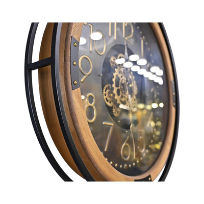 European Metal Gear Round Wall Clock