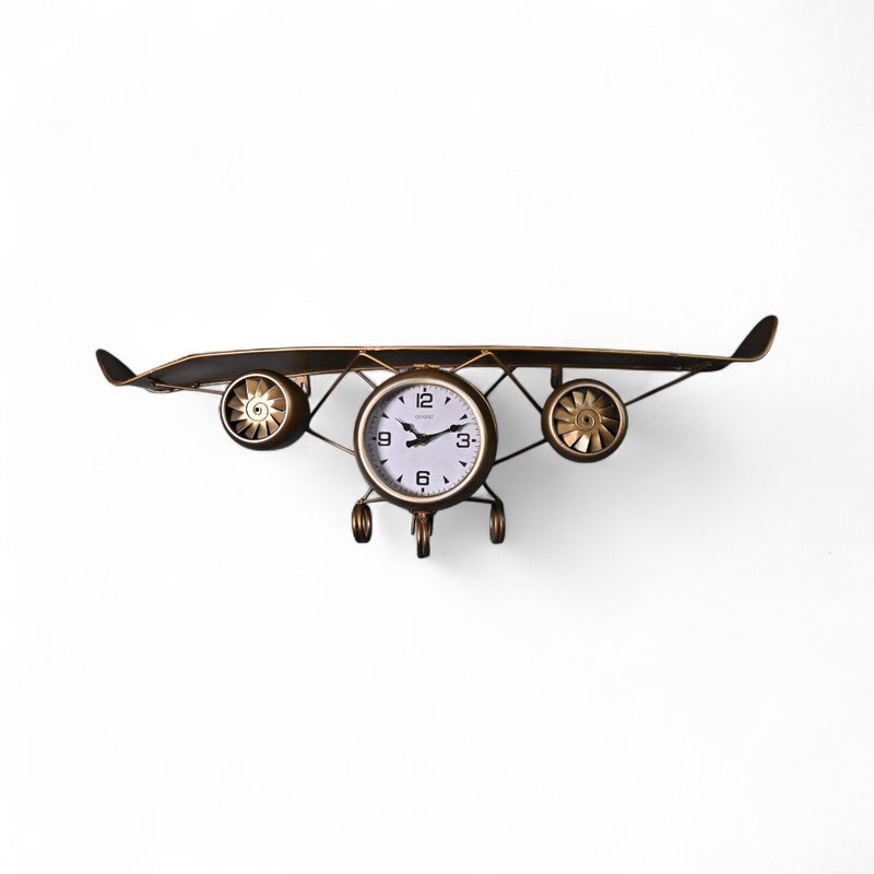 Metallic Aircraft Wall Clock