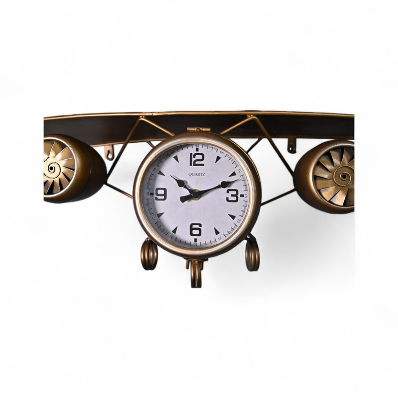 Metallic Aircraft Wall Clock