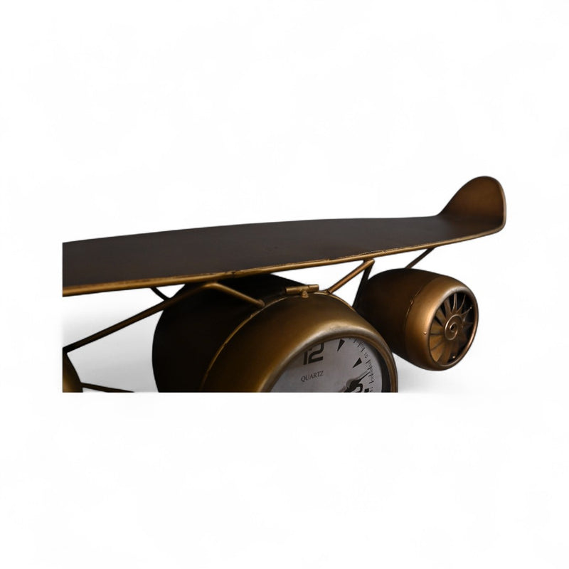 Metallic Aircraft Wall Clock