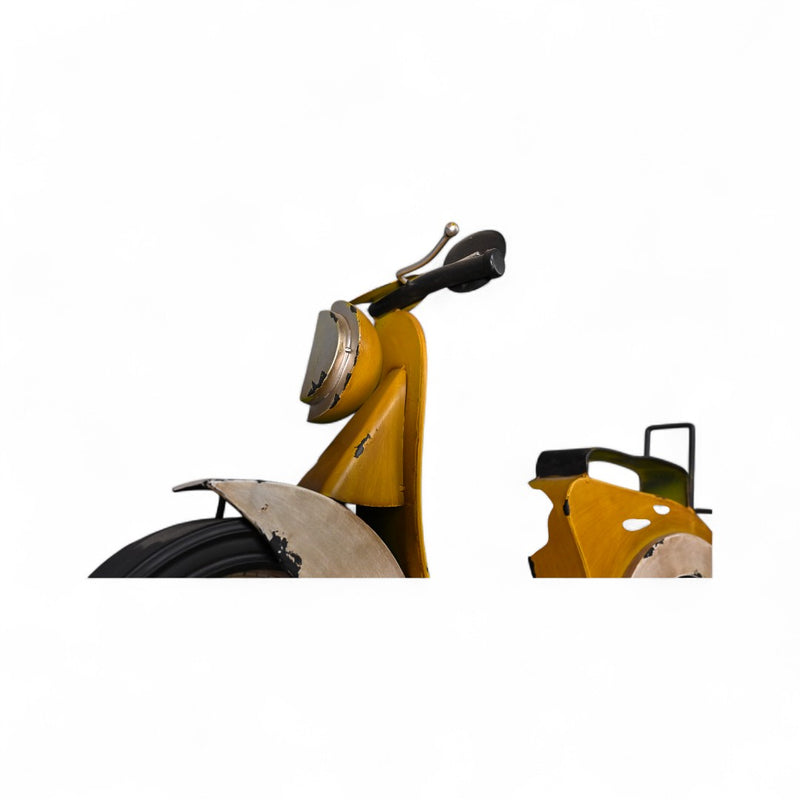 Yellow Scooter Metallic Wall Clock