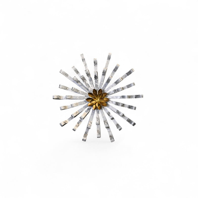 Solar Radiance: Gilded Burst Wall Sculpture