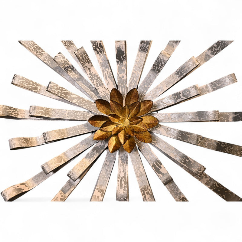 Solar Radiance: Gilded Burst Wall Sculpture