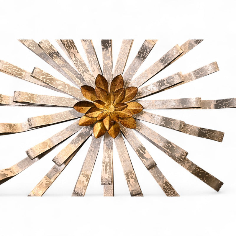 Solar Radiance: Gilded Burst Wall Sculpture