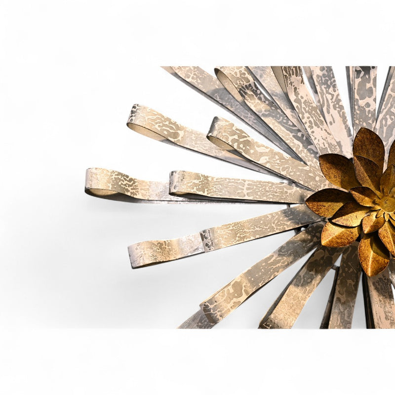 Solar Radiance: Gilded Burst Wall Sculpture