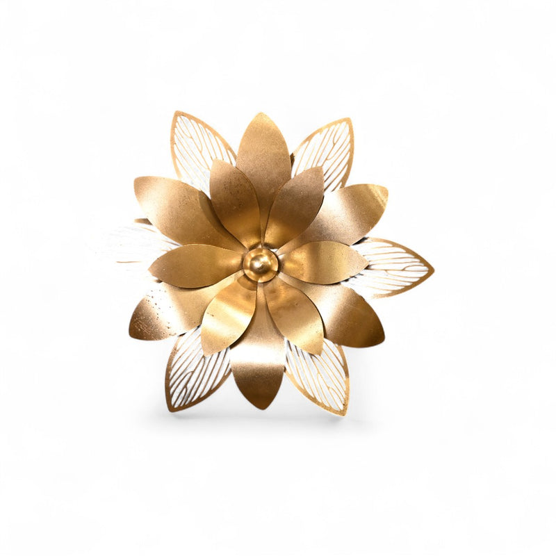 Golden Floral Metal Wall Art