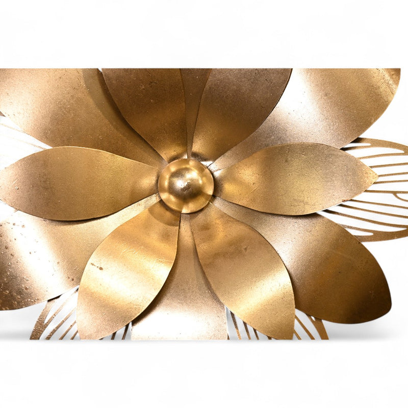 Golden Floral Metal Wall Art