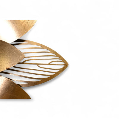 Golden Floral Metal Wall Art