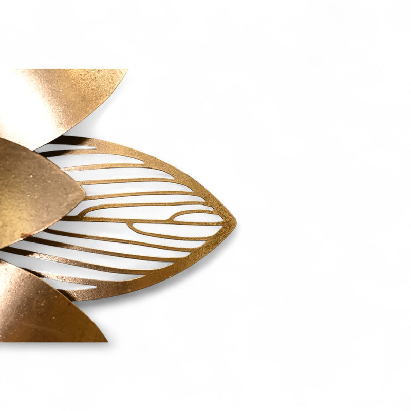 Golden Floral Metal Wall Art