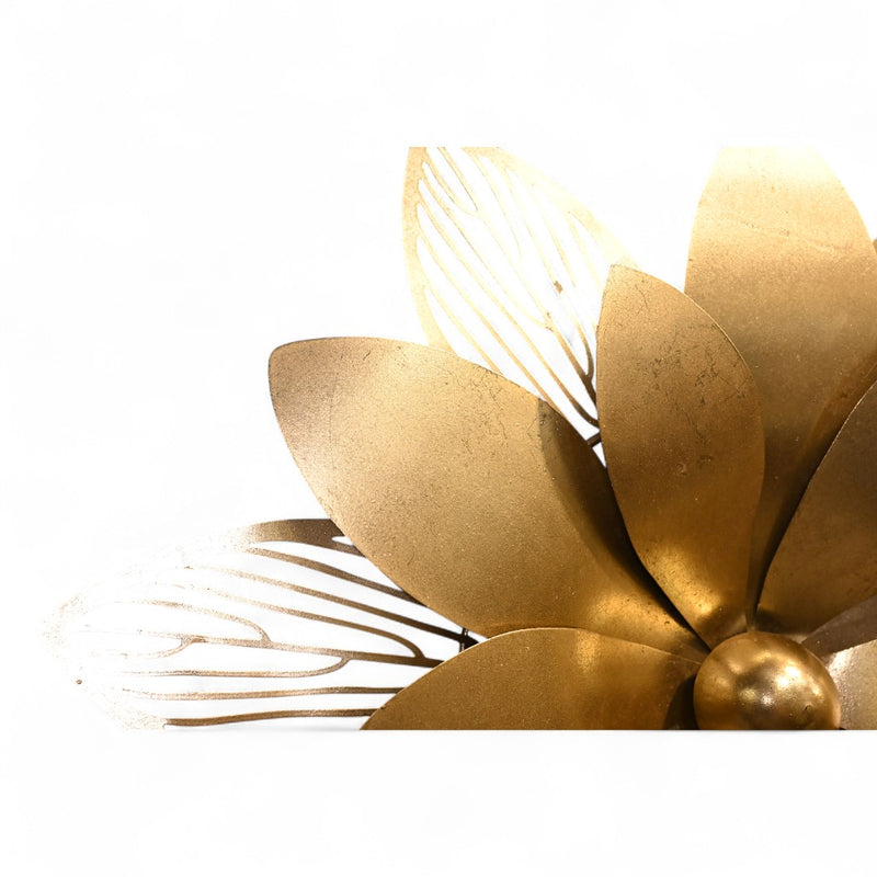 Golden Floral Metal Wall Art