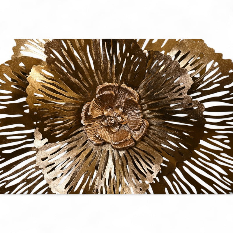 Brass Golden Floral Metal Wall Art