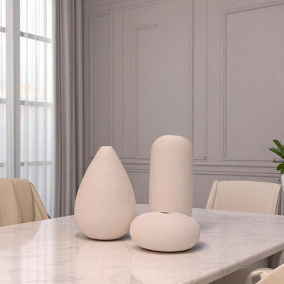 Luna Form Trio Ceramic Vases