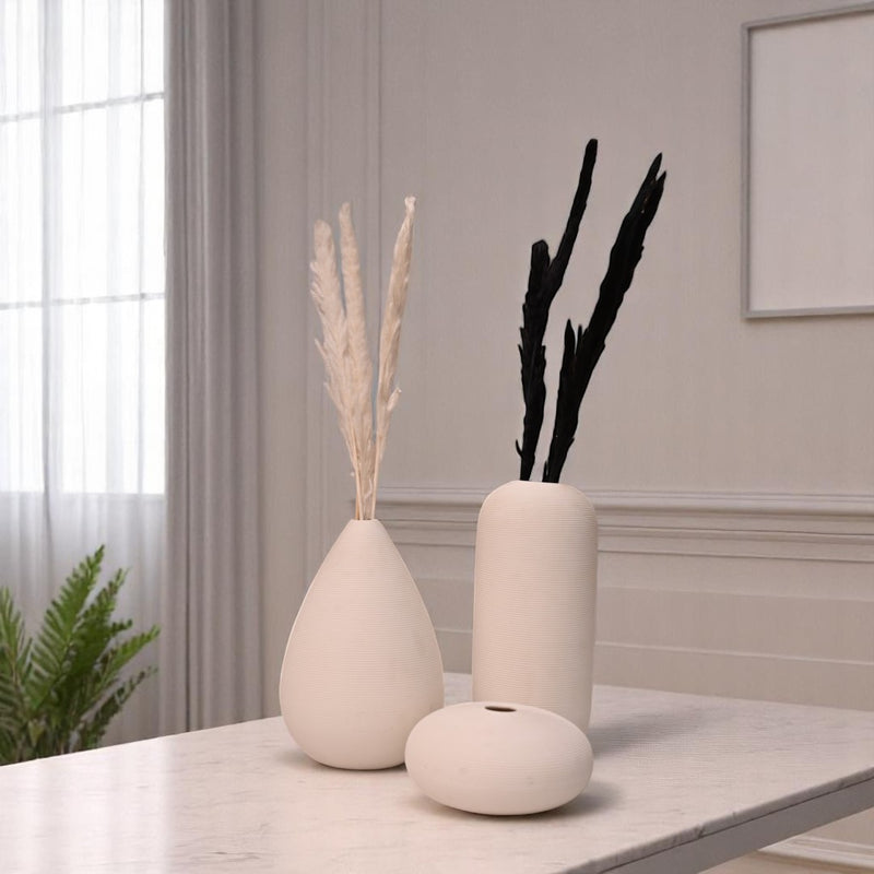 Luna Form Trio Ceramic Vases
