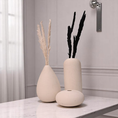 Luna Form Trio Ceramic Vases