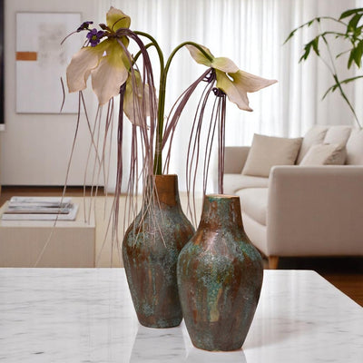 Verdigris Echo Ceramic Vases