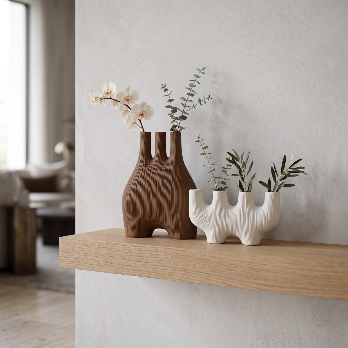 Multi-Neck Ceramic Table Vases