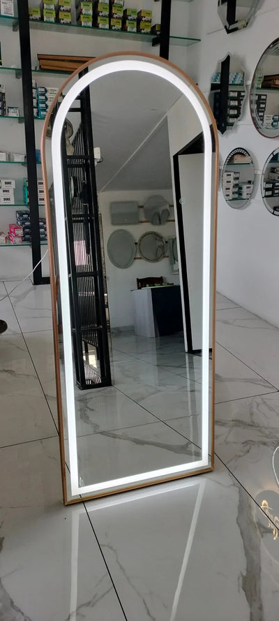 Modern Aluminium Full-Length Floor LED Mirror