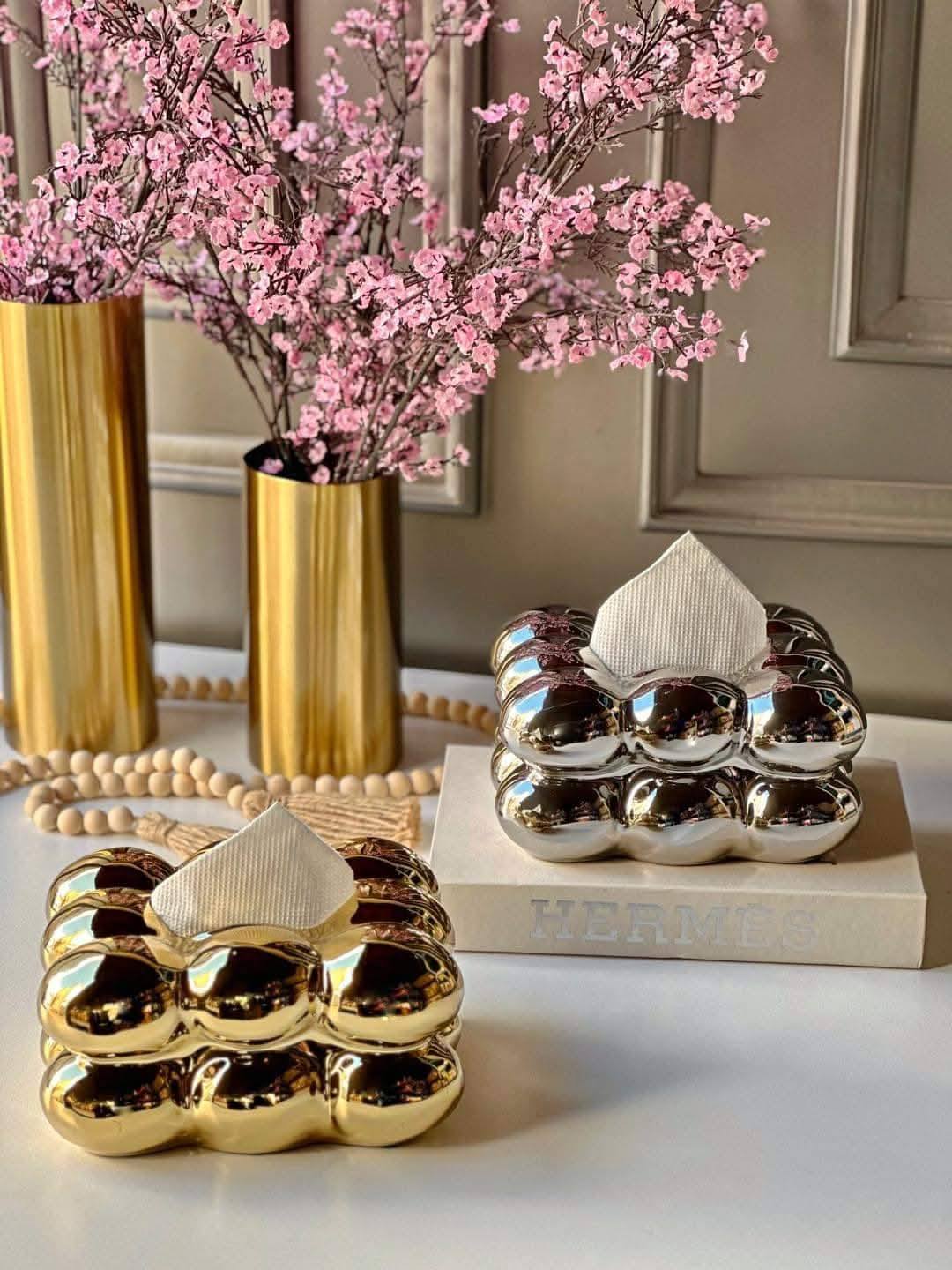 Ceramic Bubble Stack Tissue Box – Interior Square
