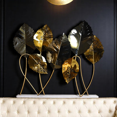 Metallic Leaf Elegance Wall Art