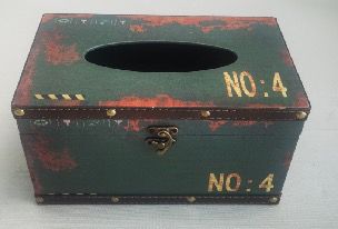 Antique Wooden Tissue Holder