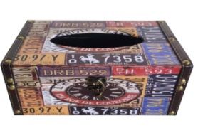 Antique Wooden Tissue Holder