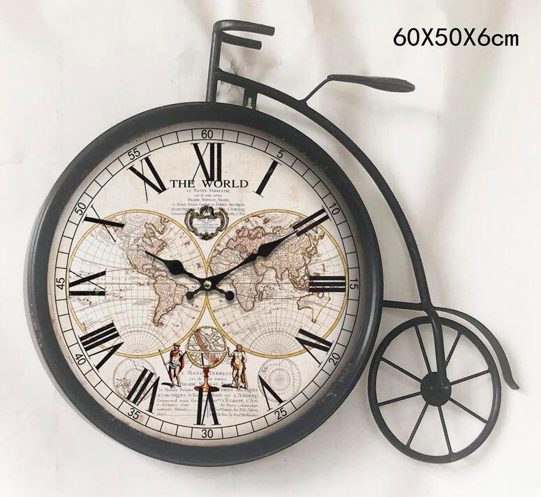 Cycle-Inspired Metallic Wall Clock