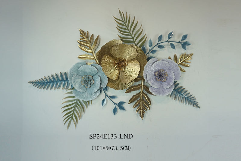 Multi Floral Metal Wall Art