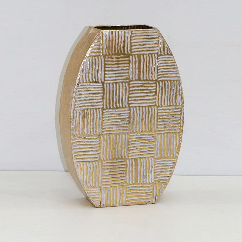 Disc-shaped Crinkled Vases