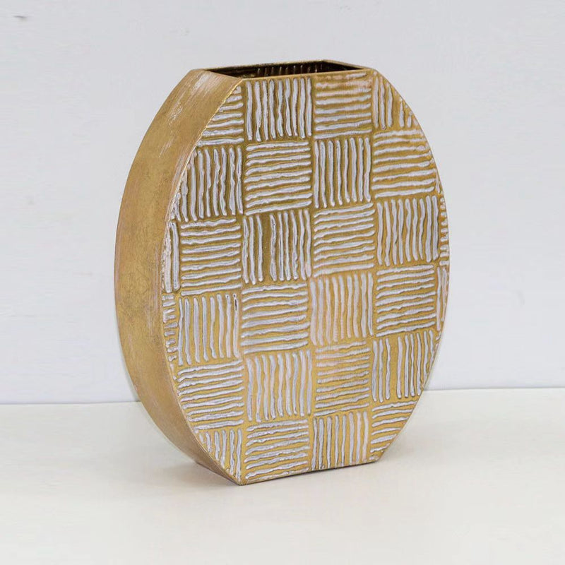 Disc-shaped Crinkled Vases