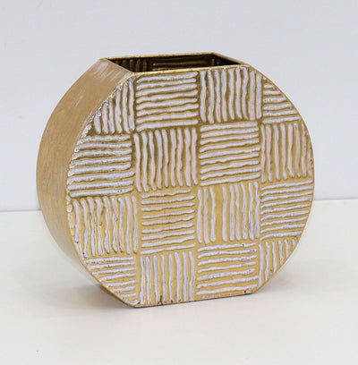 Disc-shaped Crinkled Vases