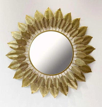 Brass Leaf Elegance Wall Mirror