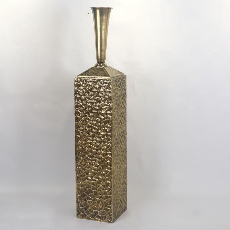 Branded Brass Textured Floor Vase