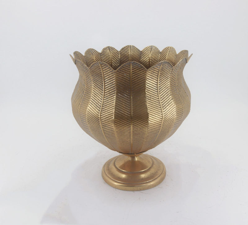 Vintage Brass Bowl Vase